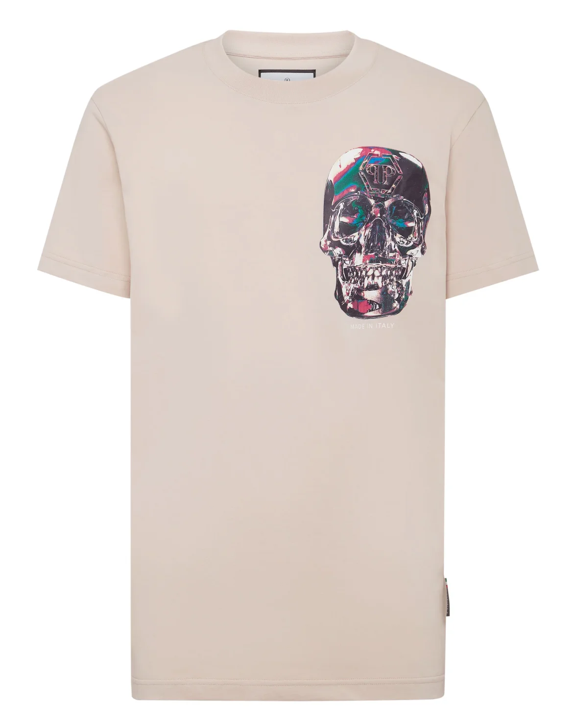 T-shirt Round Neck SS Glass Skull, цвет: Бежевый