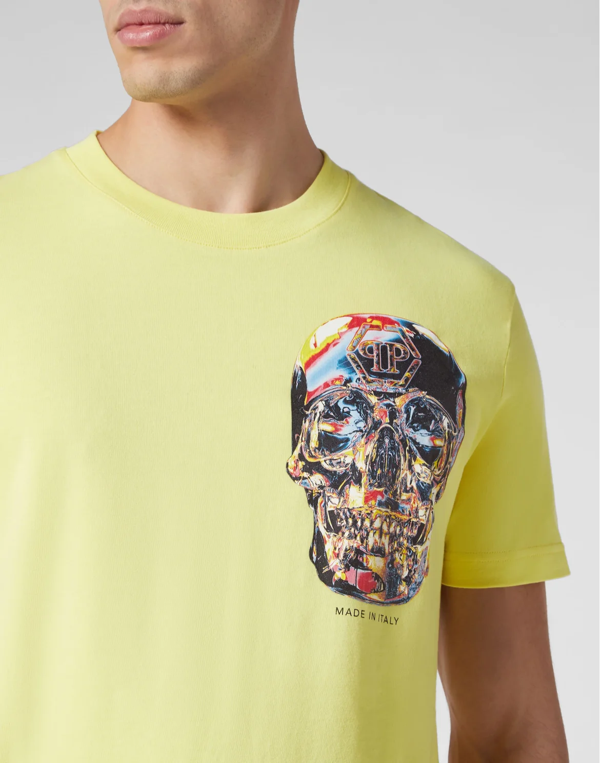 T-shirt Round Neck SS Glass Skull, цвет: Желтый