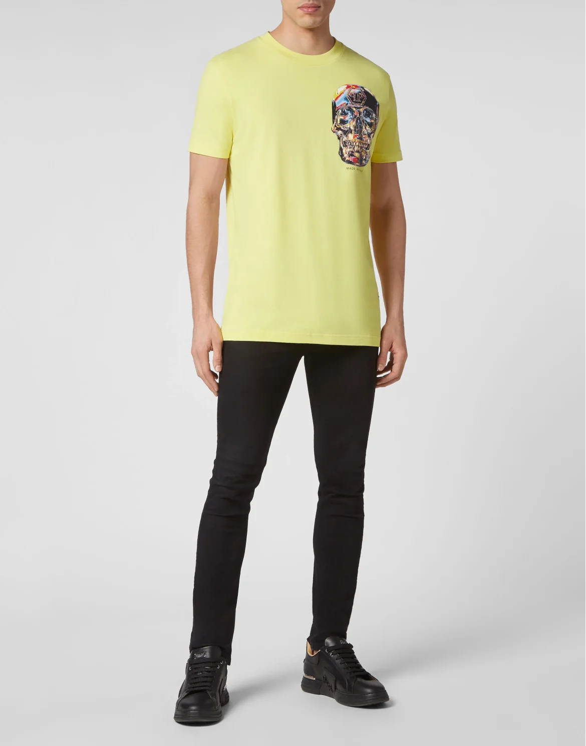 T-shirt Round Neck SS Glass Skull, цвет: Желтый