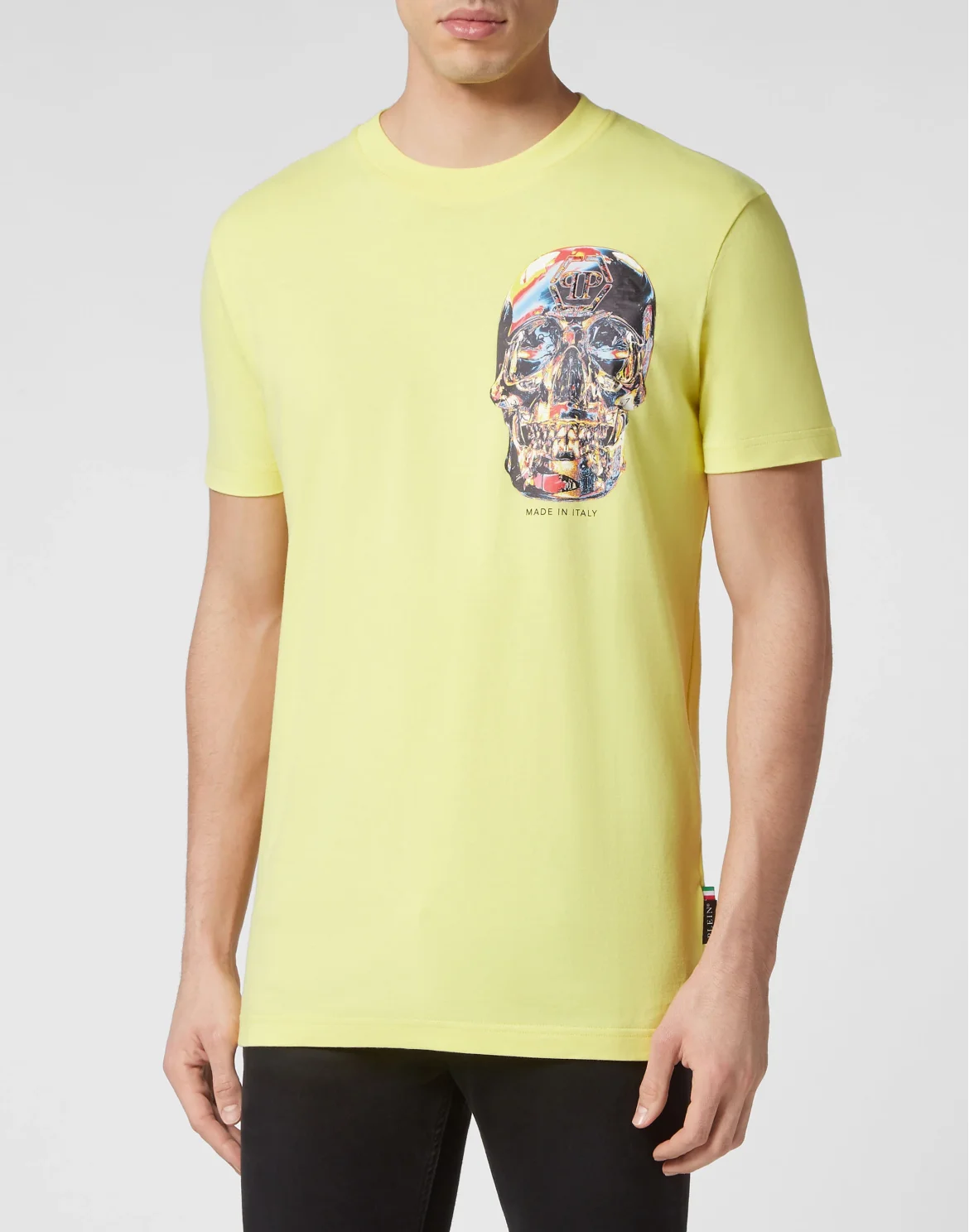 T-shirt Round Neck SS Glass Skull, цвет: Желтый