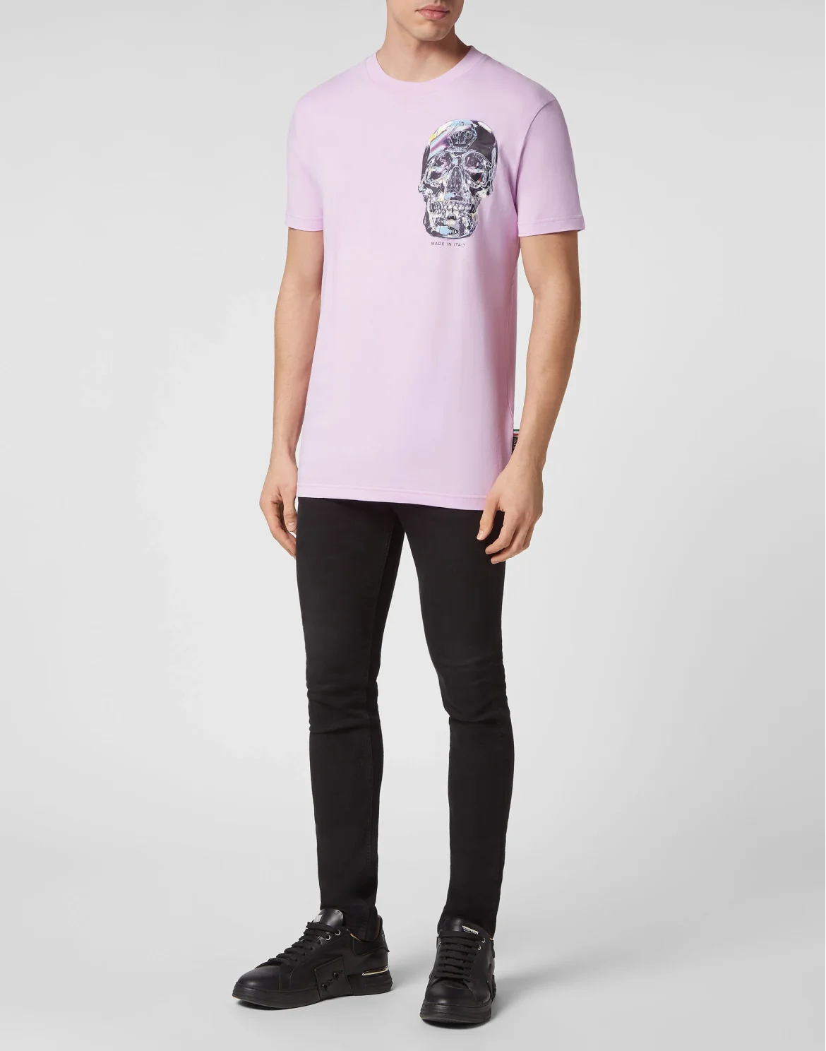 T-shirt Round Neck SS Glass Skull, цвет: Розовый