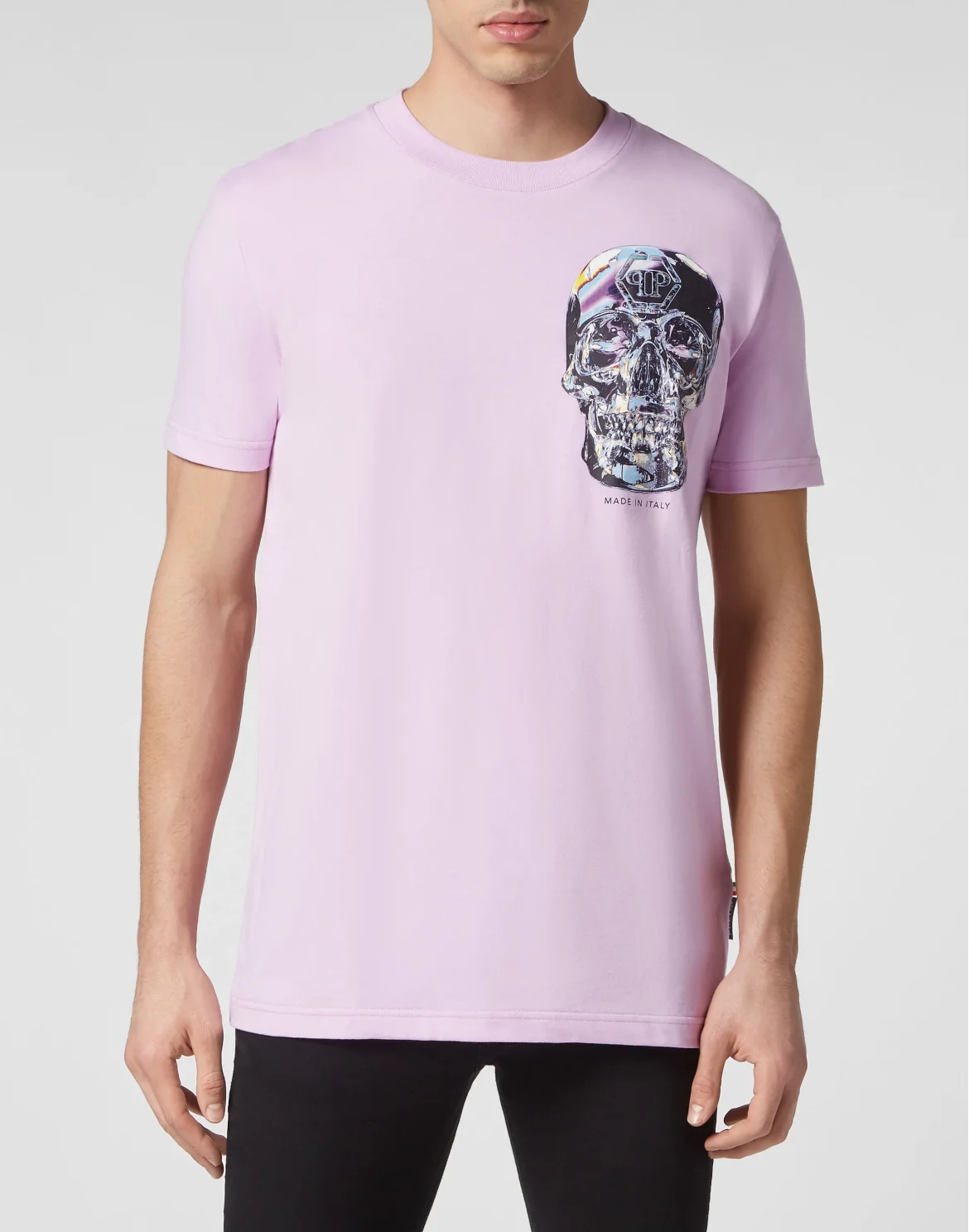T-shirt Round Neck SS Glass Skull, цвет: Розовый