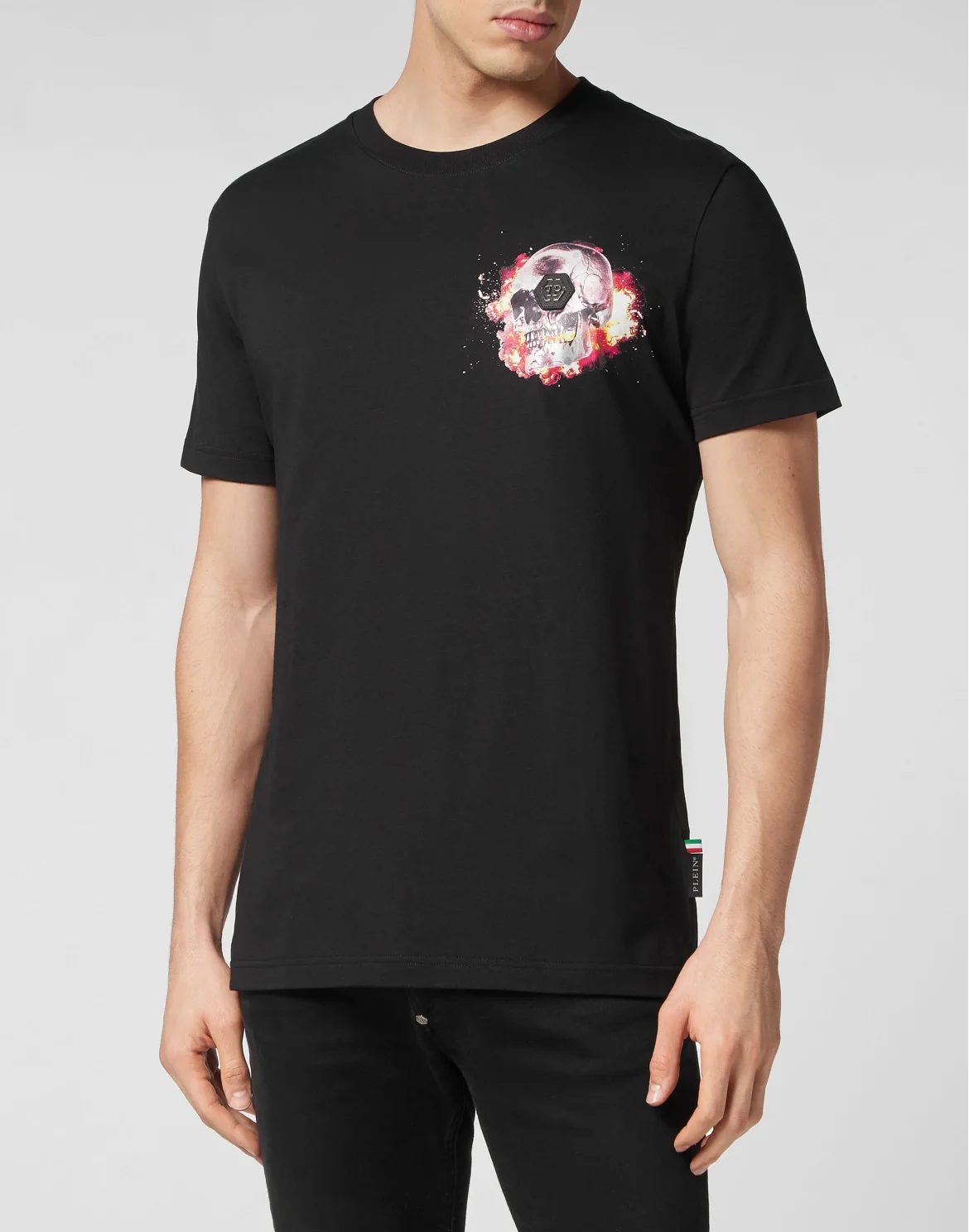 T-shirt Round Neck SS Skull on fire, цвет: Черный