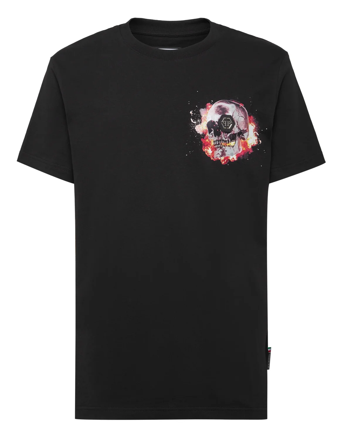 T-shirt Round Neck SS Skull on fire, цвет: Черный