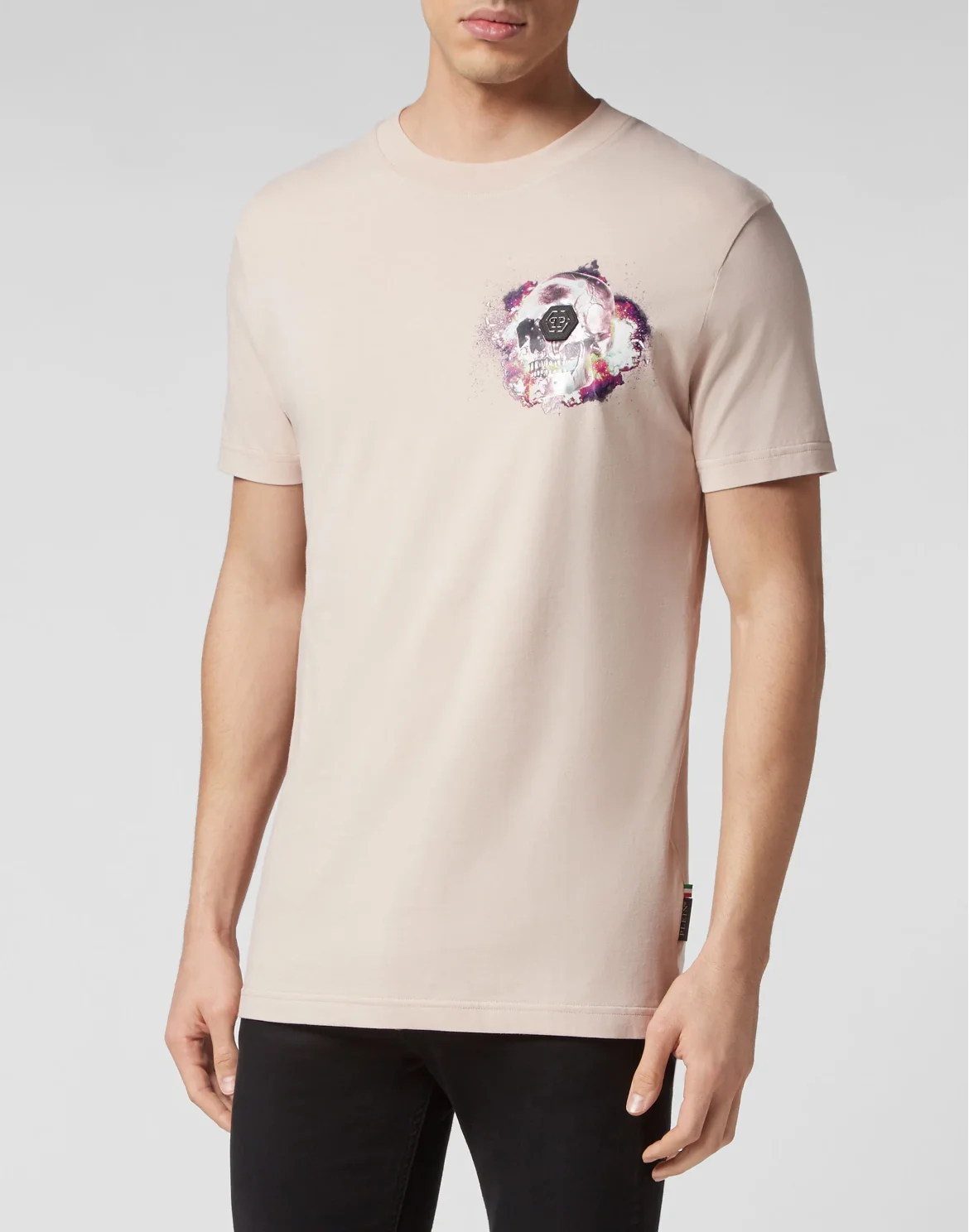 T-shirt Round Neck SS Skull on fire, цвет: Бежевый