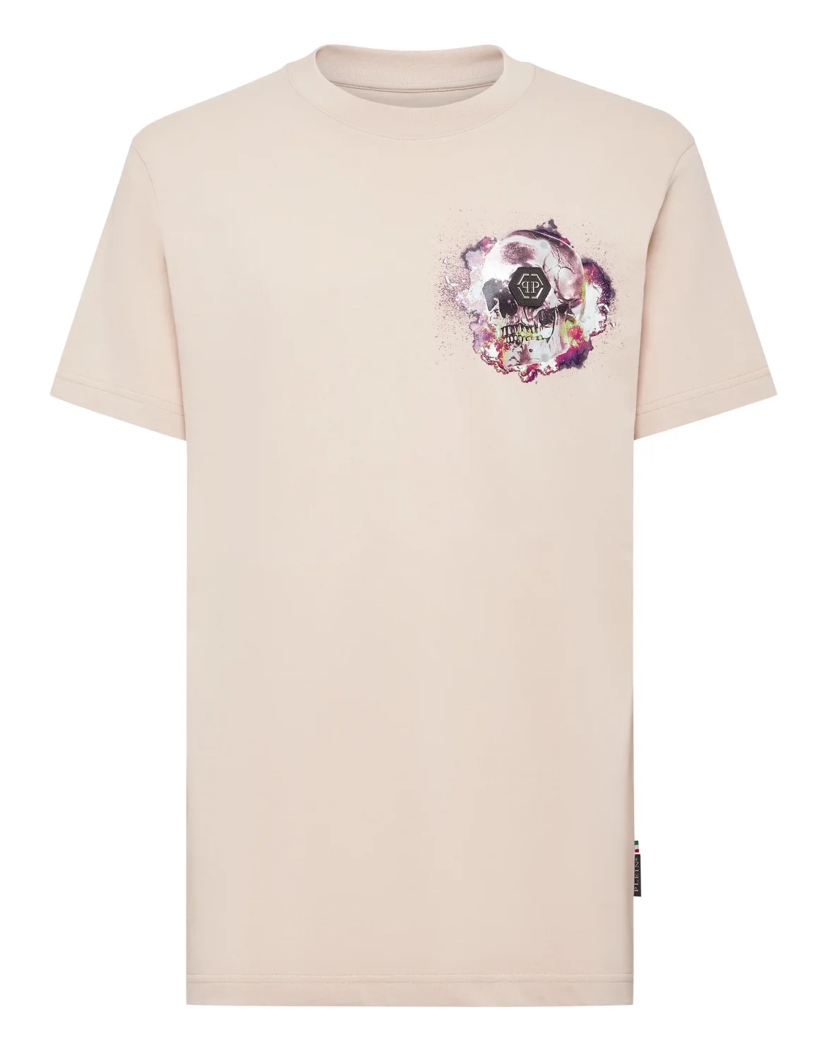 T-shirt Round Neck SS Skull on fire, цвет: Бежевый