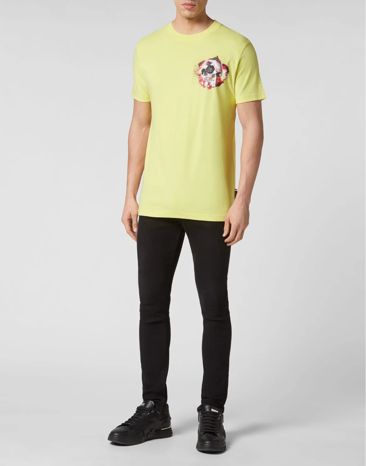 T-shirt Round Neck SS Skull on fire, цвет: Желтый