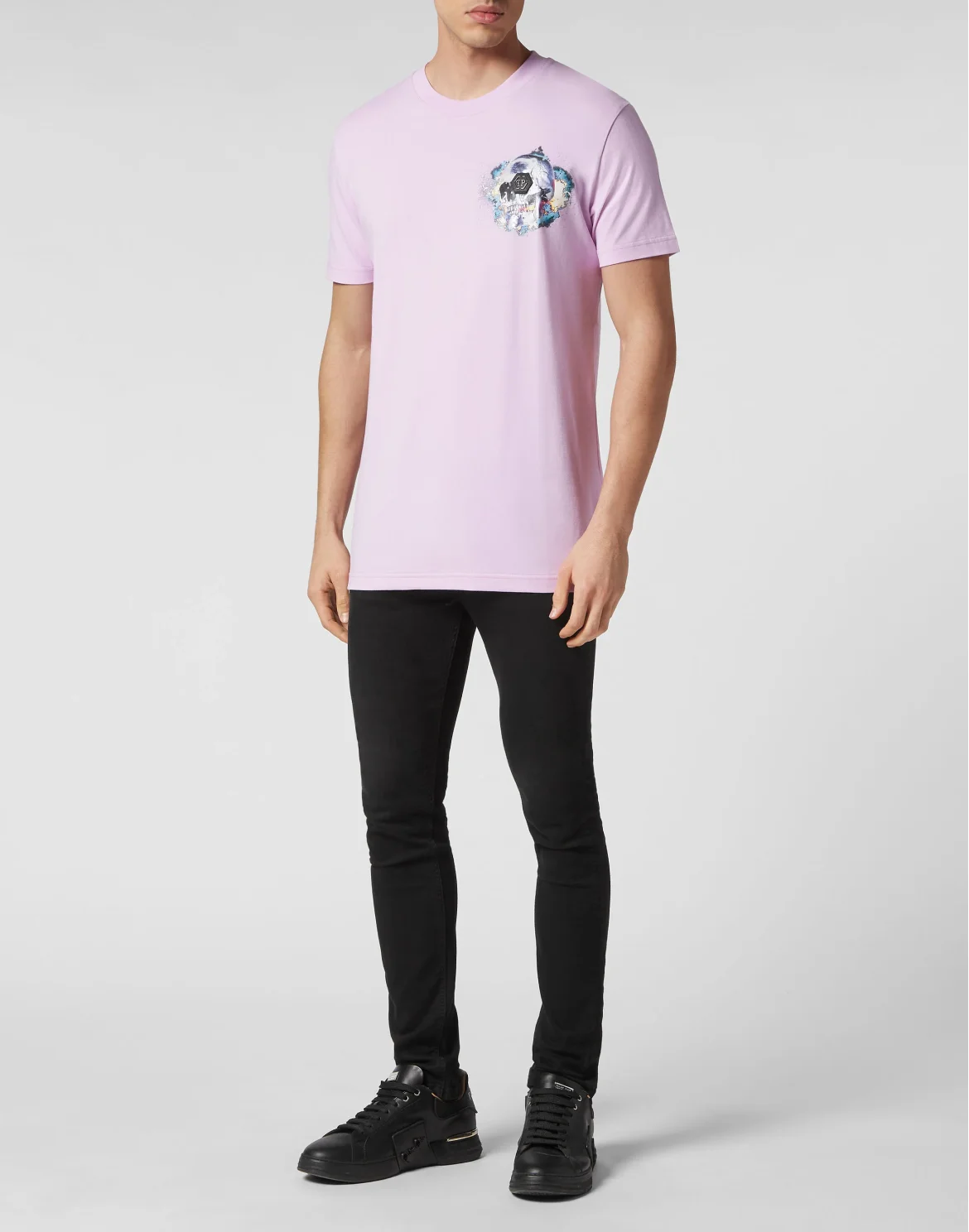 T-shirt Round Neck SS Skull on fire, цвет: Розовый