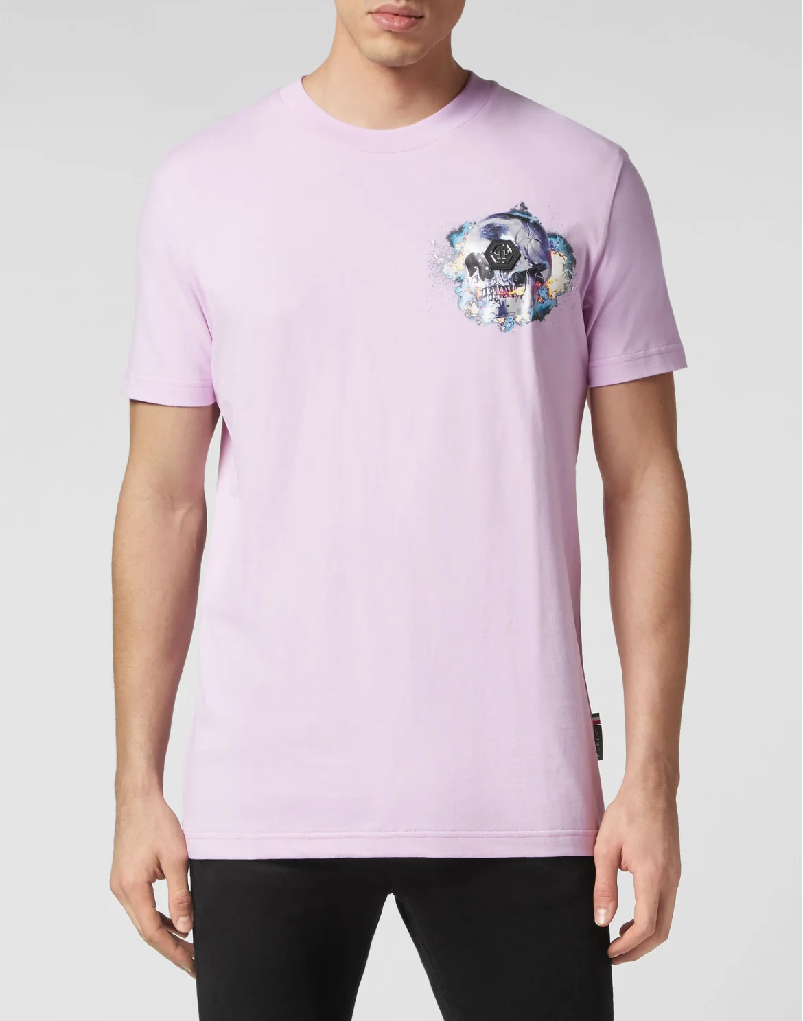 T-shirt Round Neck SS Skull on fire, цвет: Розовый