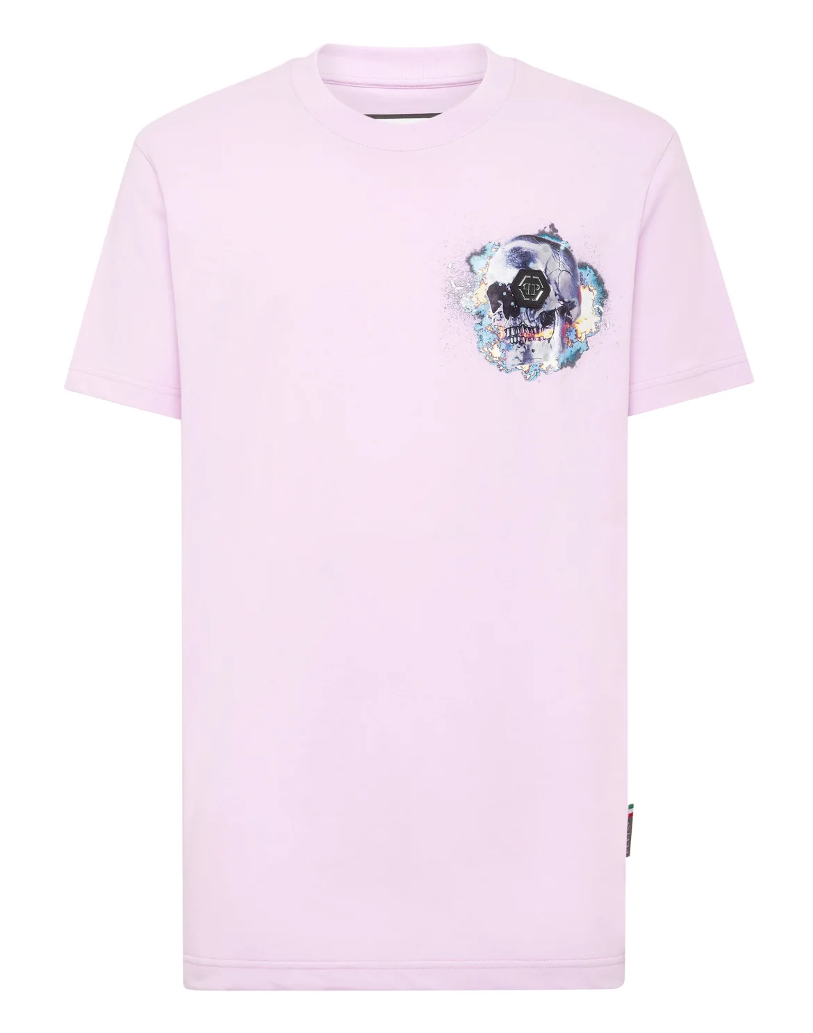 T-shirt Round Neck SS Skull on fire, цвет: Розовый