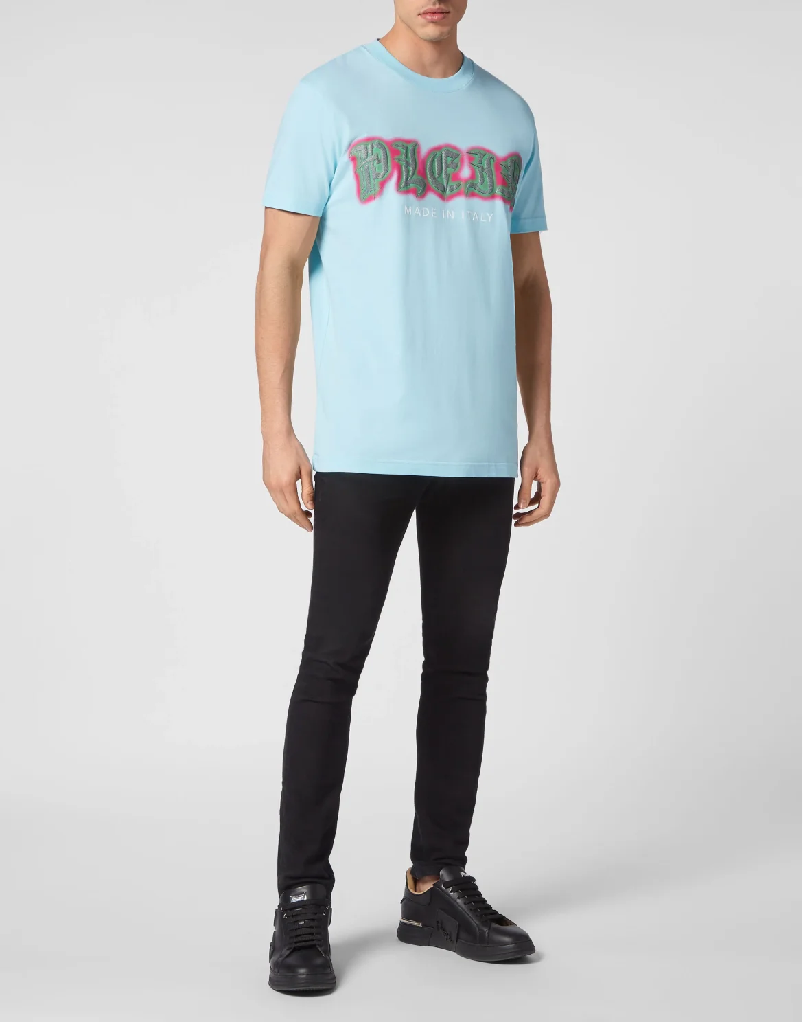 T-shirt Round Neck SS Gothic Plein, цвет: Голубой
