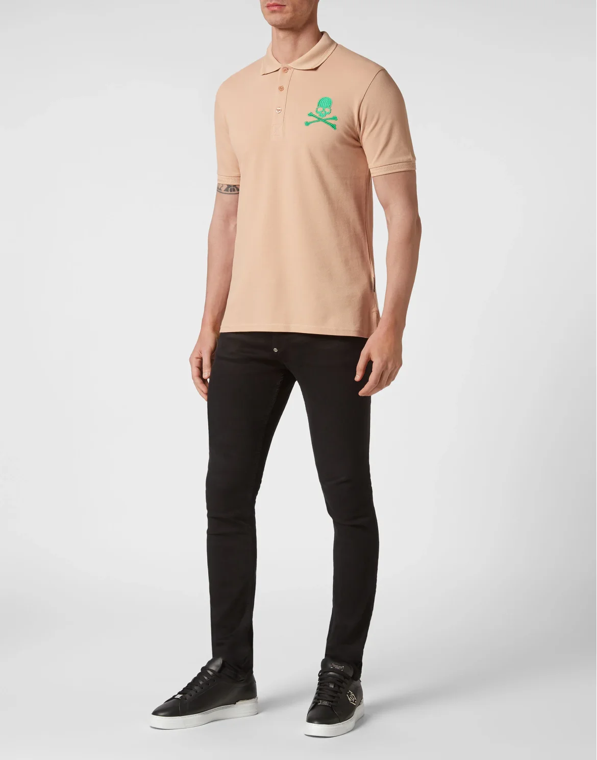 Slim Fit Piquet Polo Shirt SS Skull&Bones, цвет: Бежевый