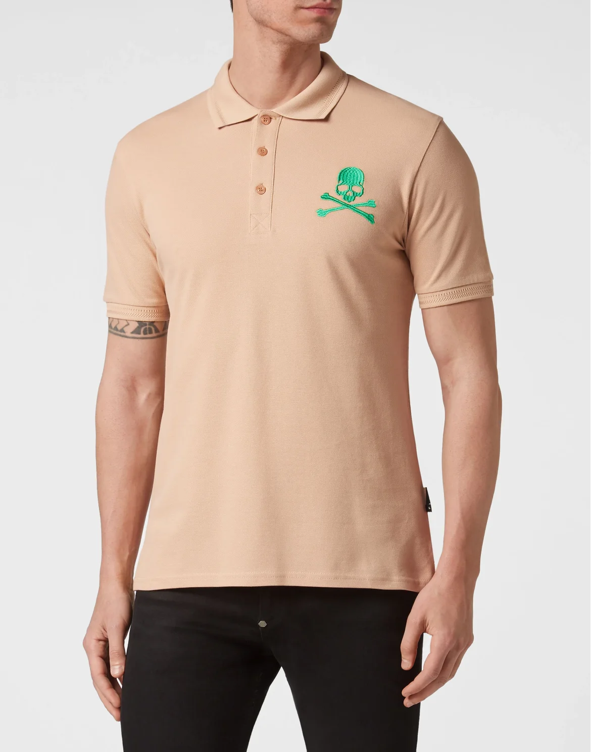 Slim Fit Piquet Polo Shirt SS Skull&Bones, цвет: Бежевый