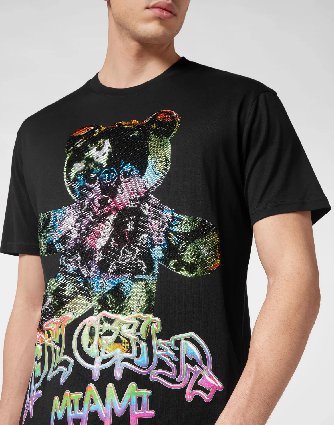T-shirt Round Neck SS Teddy Glass, цвет: Черный