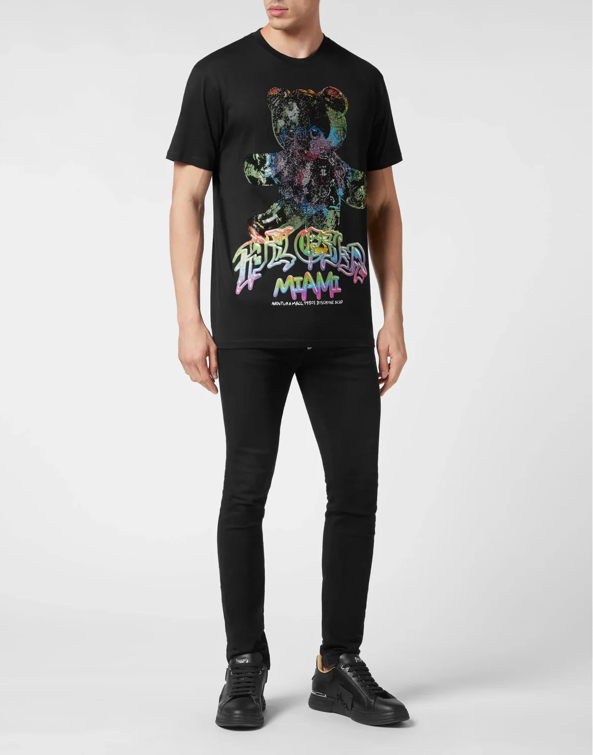 T-shirt Round Neck SS Teddy Glass, цвет: Черный