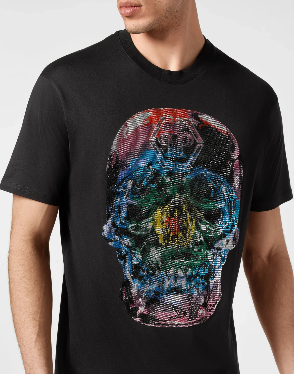 T-shirt Round Neck SS Glass Skull, цвет: Черный