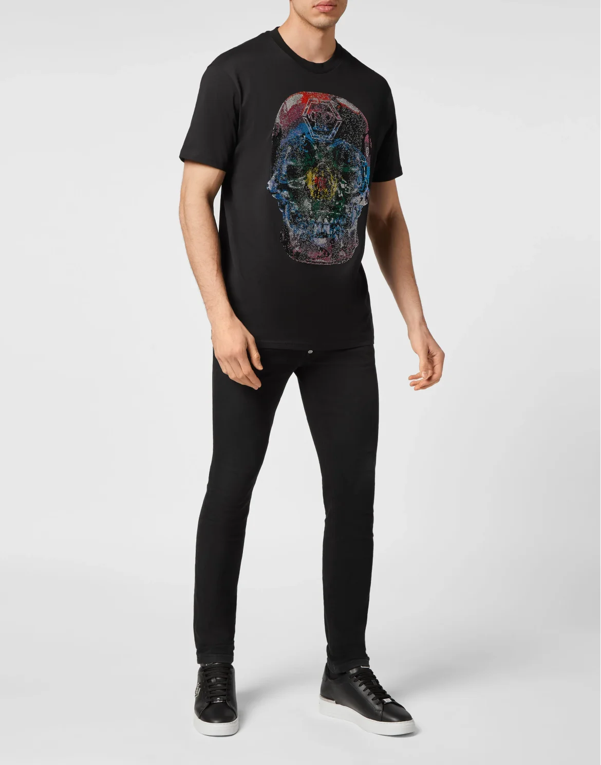 T-shirt Round Neck SS Glass Skull, цвет: Черный
