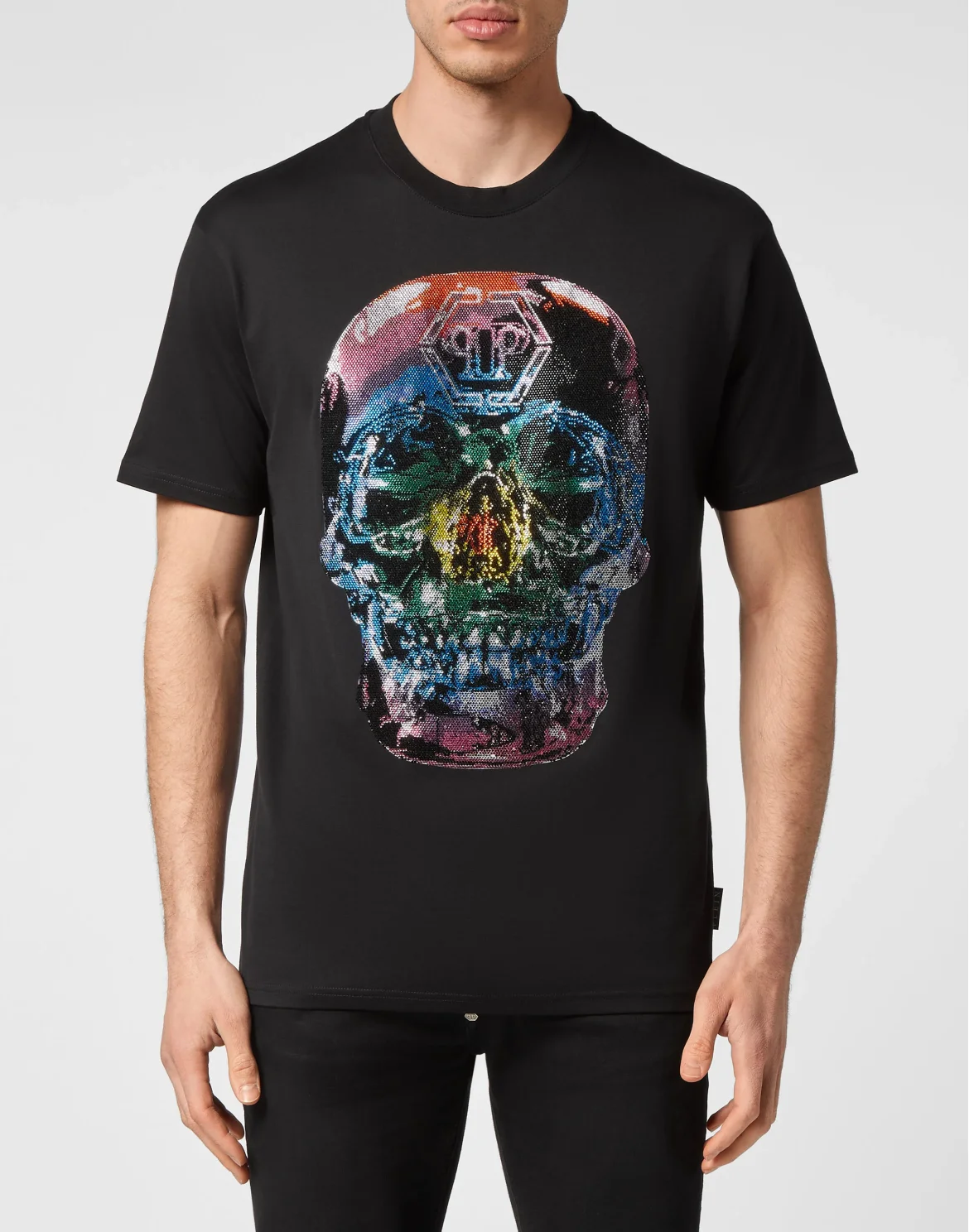 T-shirt Round Neck SS Glass Skull, цвет: Черный