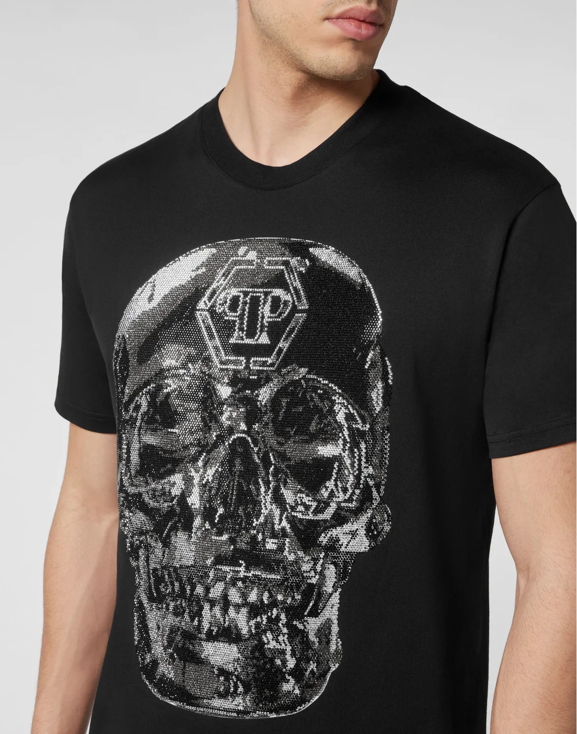 T-shirt Round Neck SS Glass Skull, цвет: Черный