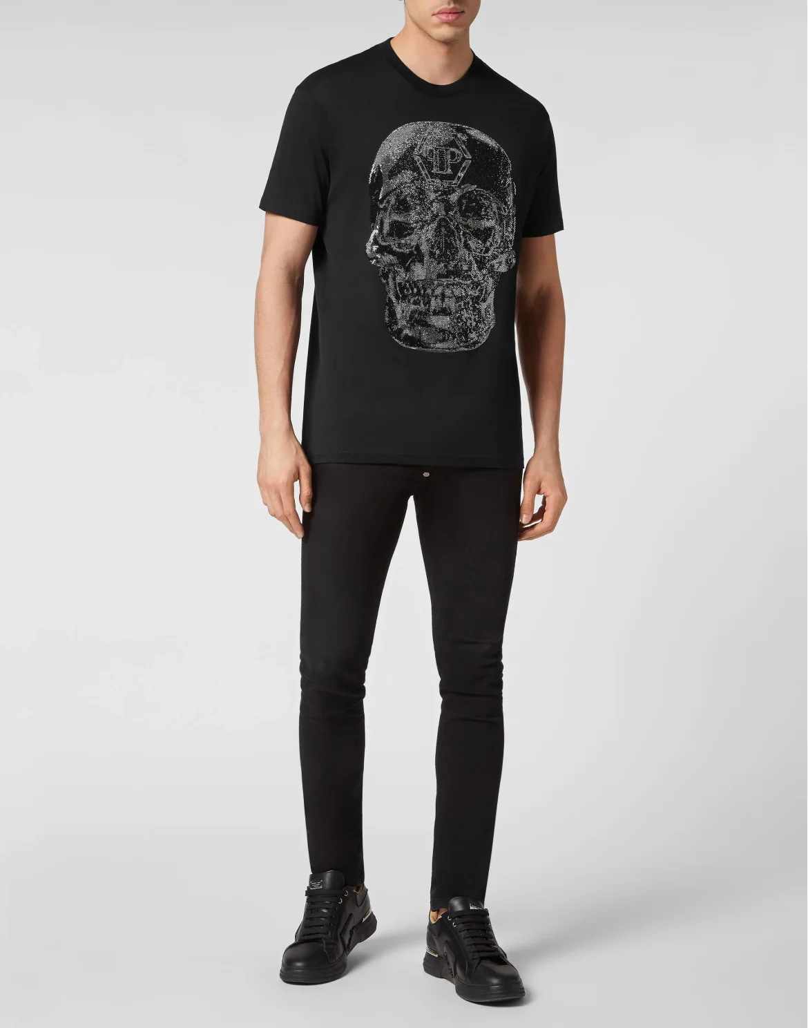 T-shirt Round Neck SS Glass Skull, цвет: Черный