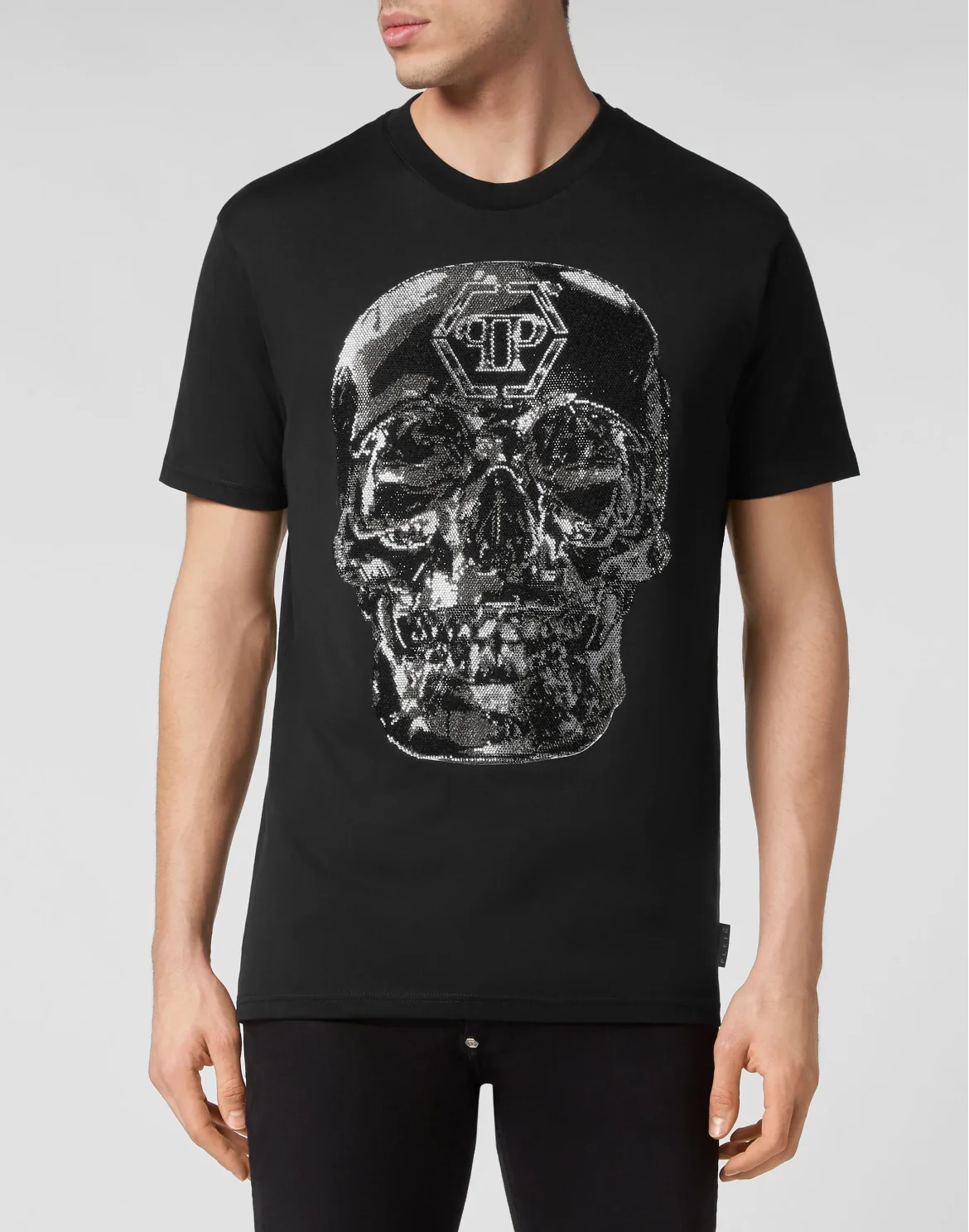 T-shirt Round Neck SS Glass Skull, цвет: Черный
