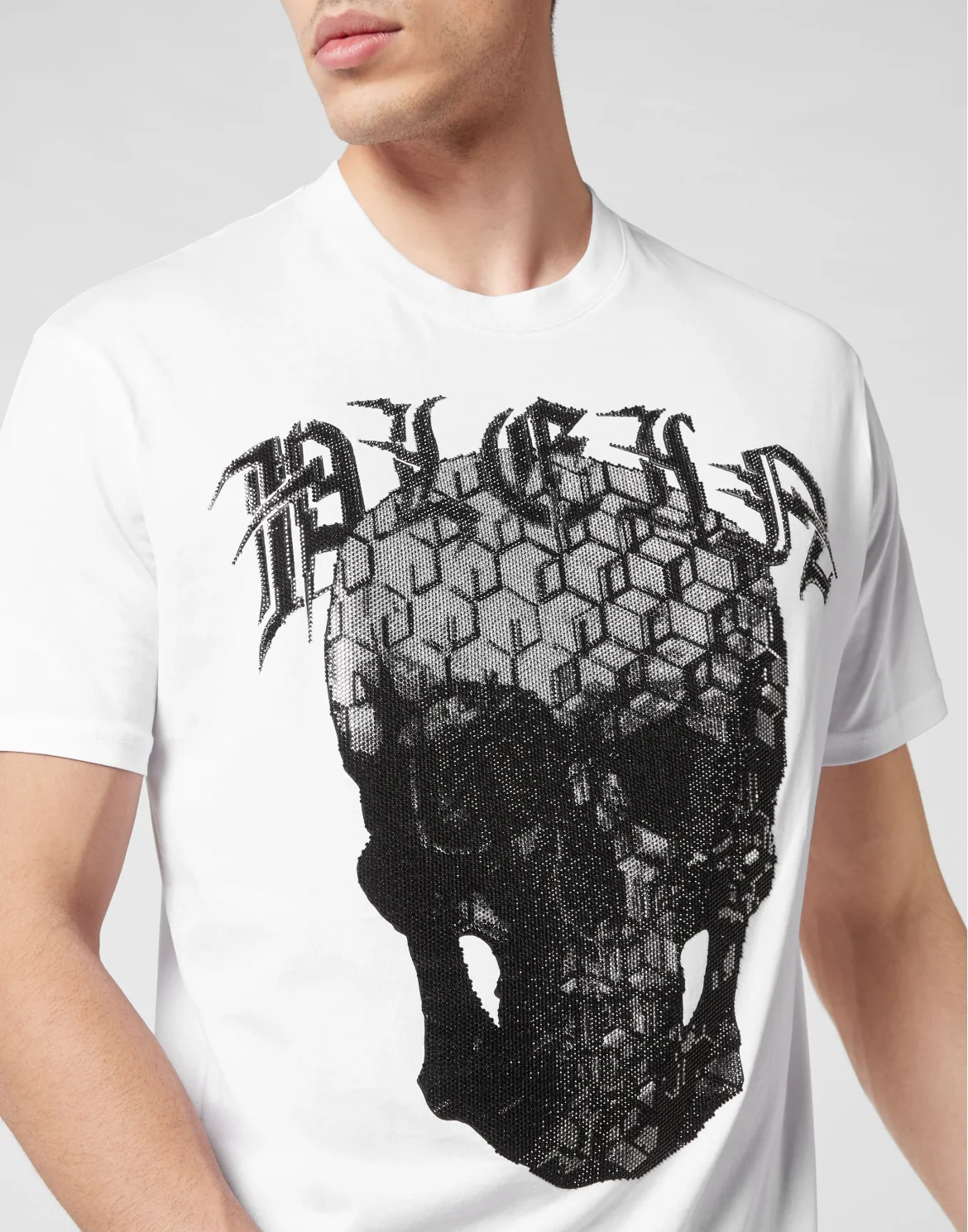 T-shirt Round Neck SS Skull and Plein, цвет: Белый