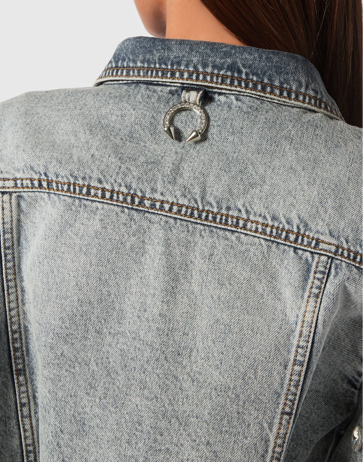 Denim Long Jacket Crystal, цвет: Синий