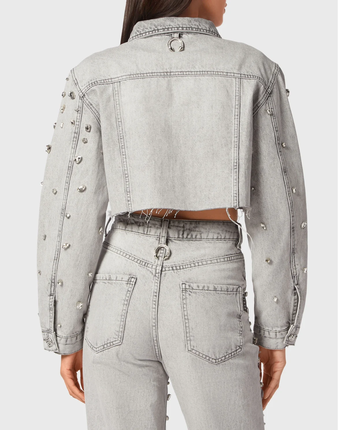 Denim Long Jacket Crystal, цвет: Серый