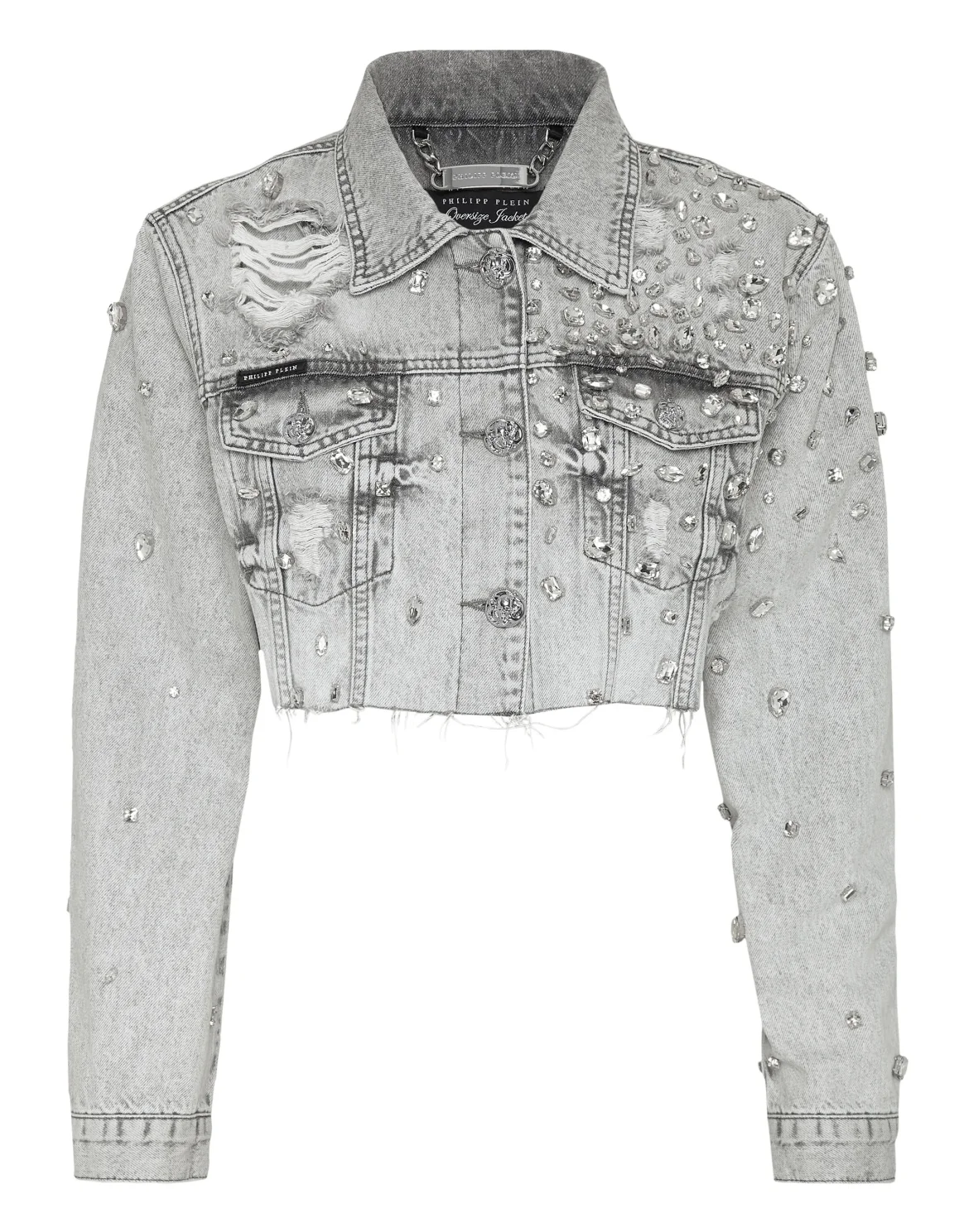 Denim Long Jacket Crystal, цвет: Серый