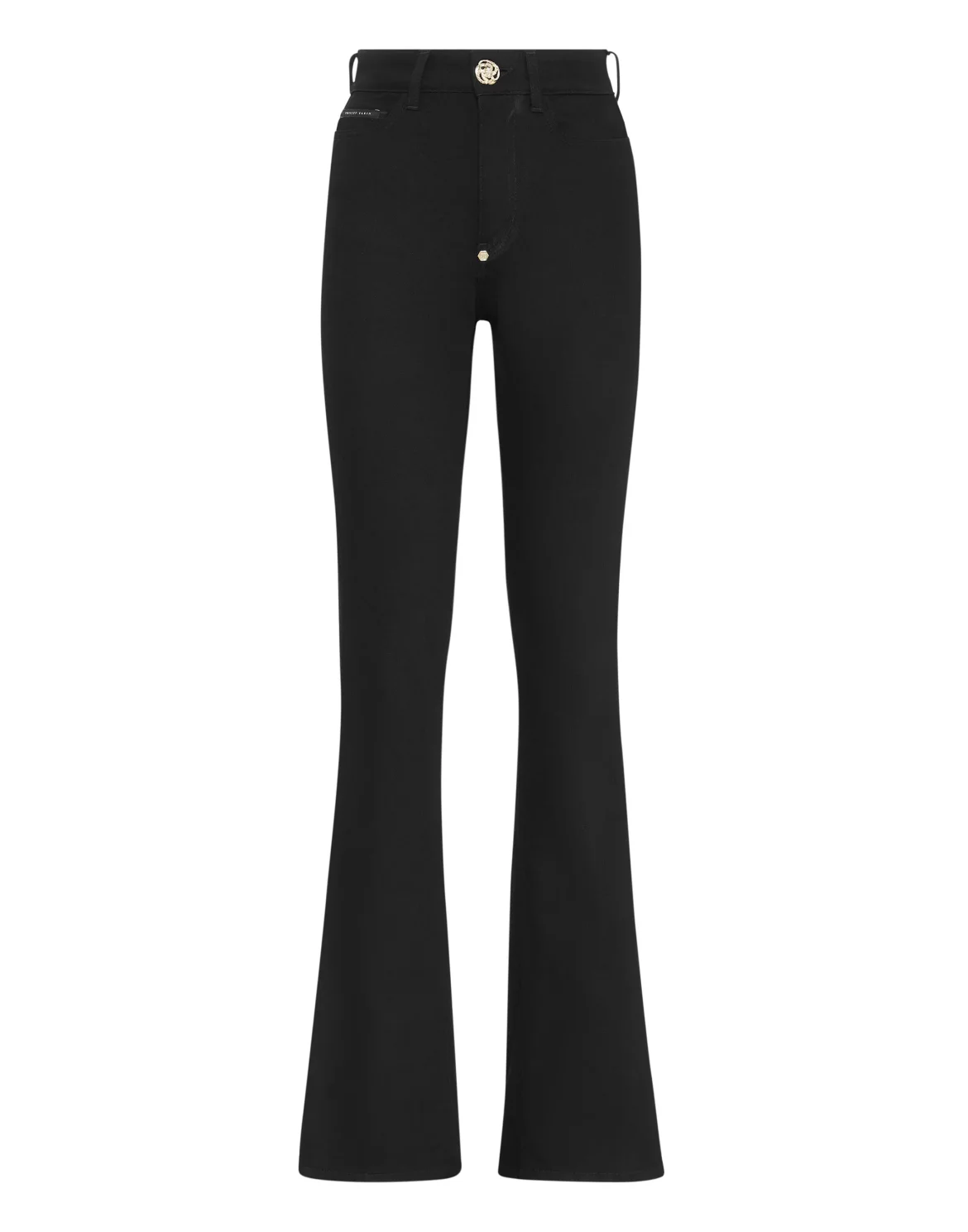 Denim High waisted flare Trousers, цвет: Черный