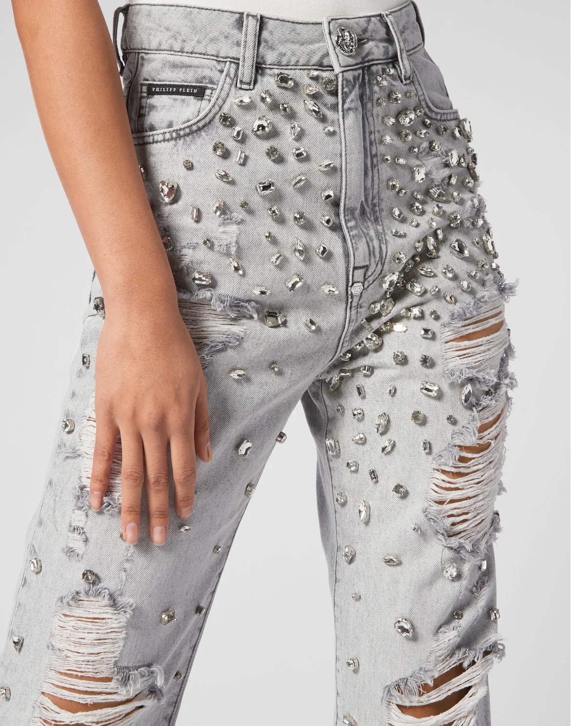 Denim Trousers Palace Fit Crystal, цвет: Серый