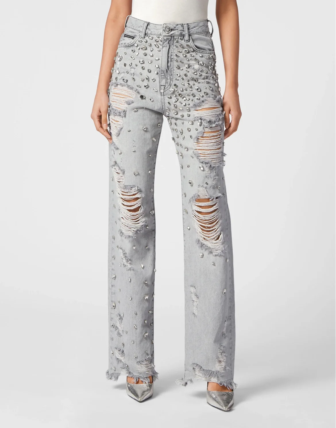 Denim Trousers Palace Fit Crystal, цвет: Серый
