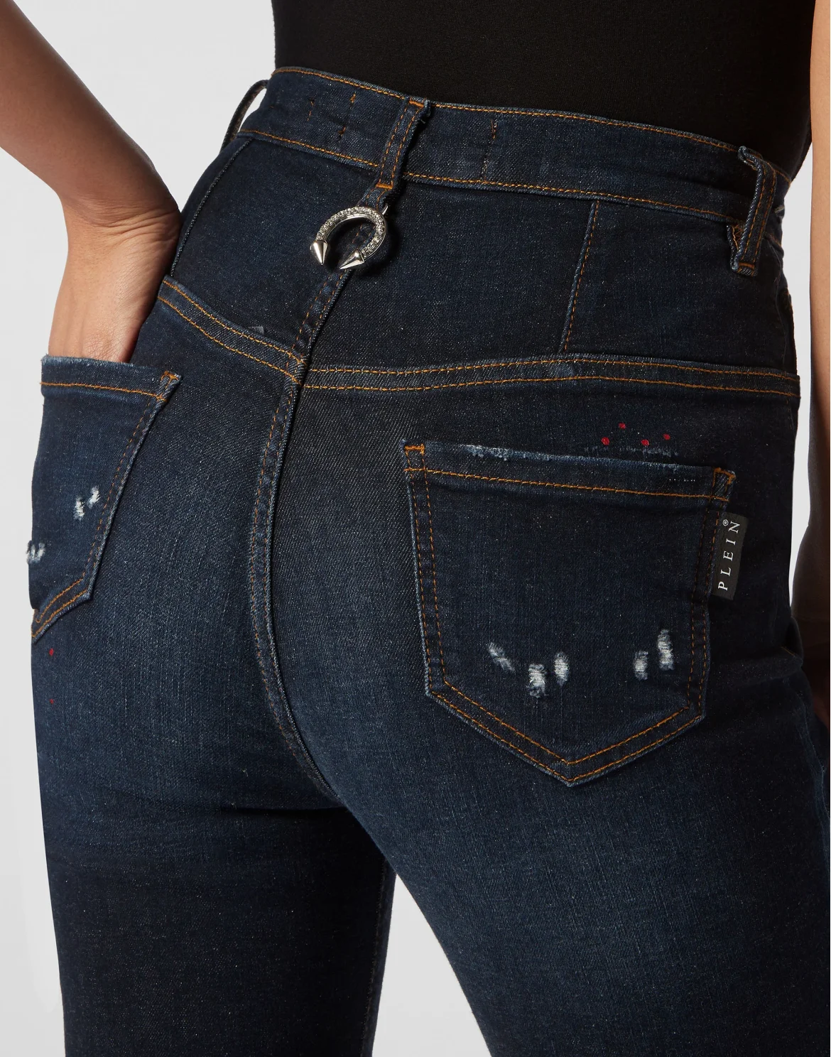 Denim Super High Waist Jeggings, цвет: Синий
