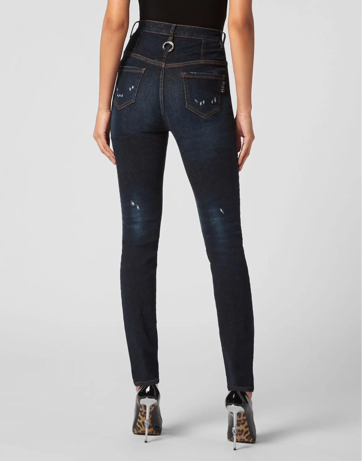 Denim Super High Waist Jeggings, цвет: Синий