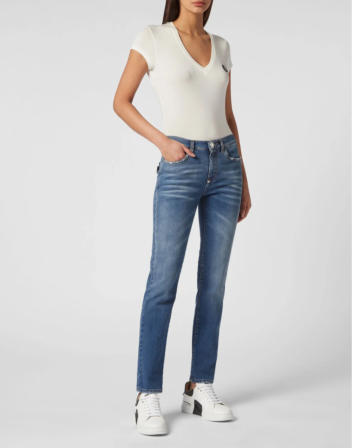 Denim Trousers Regular Fit, цвет: Белый