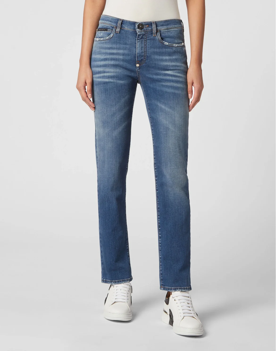 Denim Trousers Regular Fit, цвет: Белый