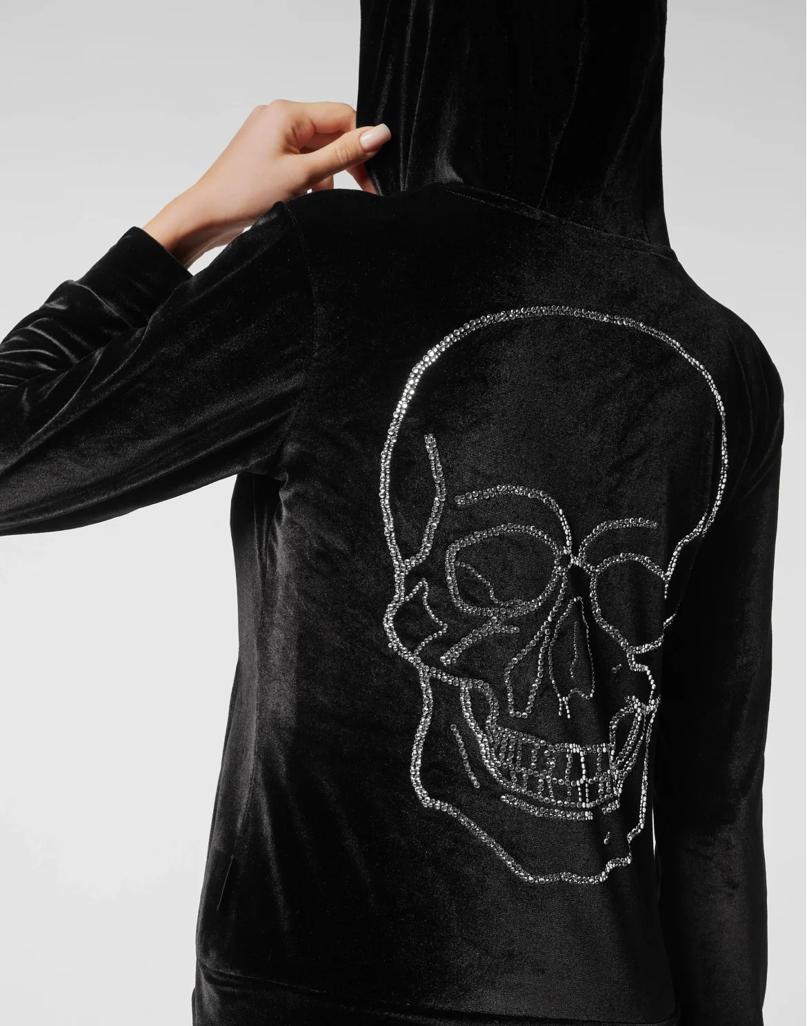 Velvet Jogging Tracksuit: Top/Trousers Crystal Skull, цвет: Черный