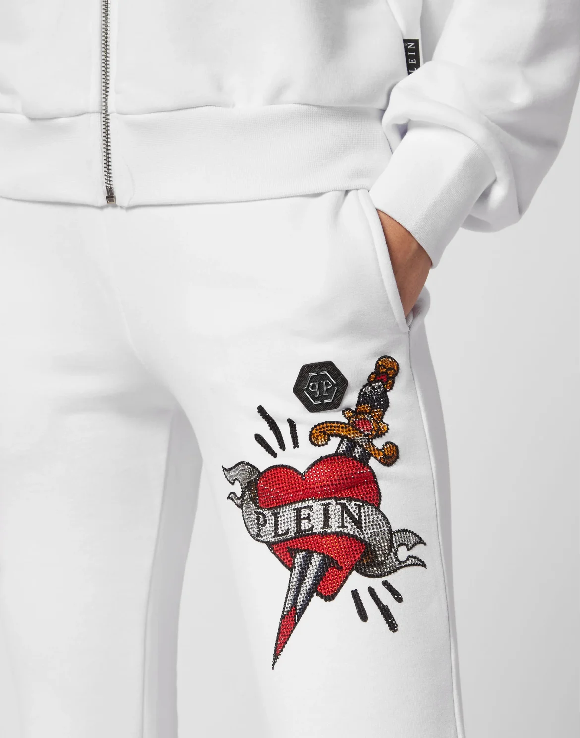 Jogging Tracksuit: Top/Trousers Love Tattoo, цвет: Белый
