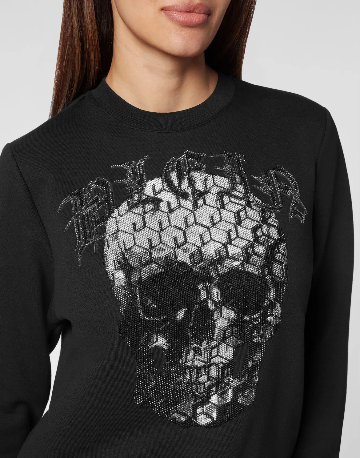 Sweatshirt LS Skull and Plein, цвет: Черный