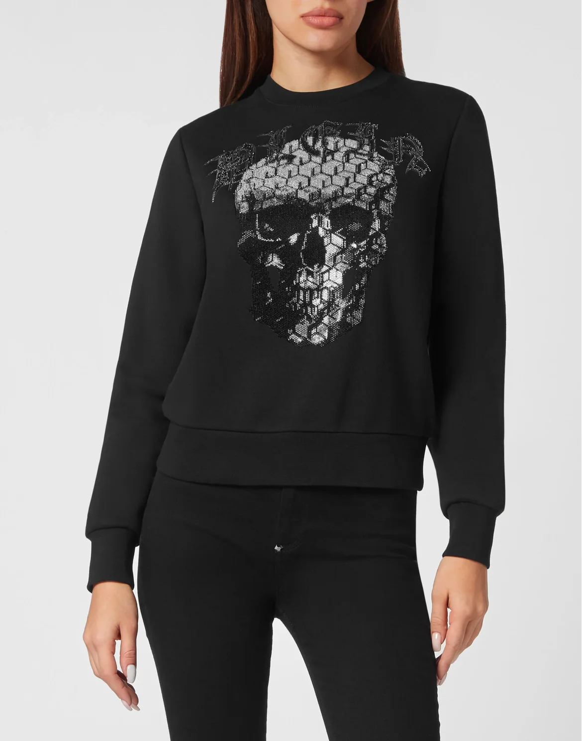 Sweatshirt LS Skull and Plein, цвет: Черный