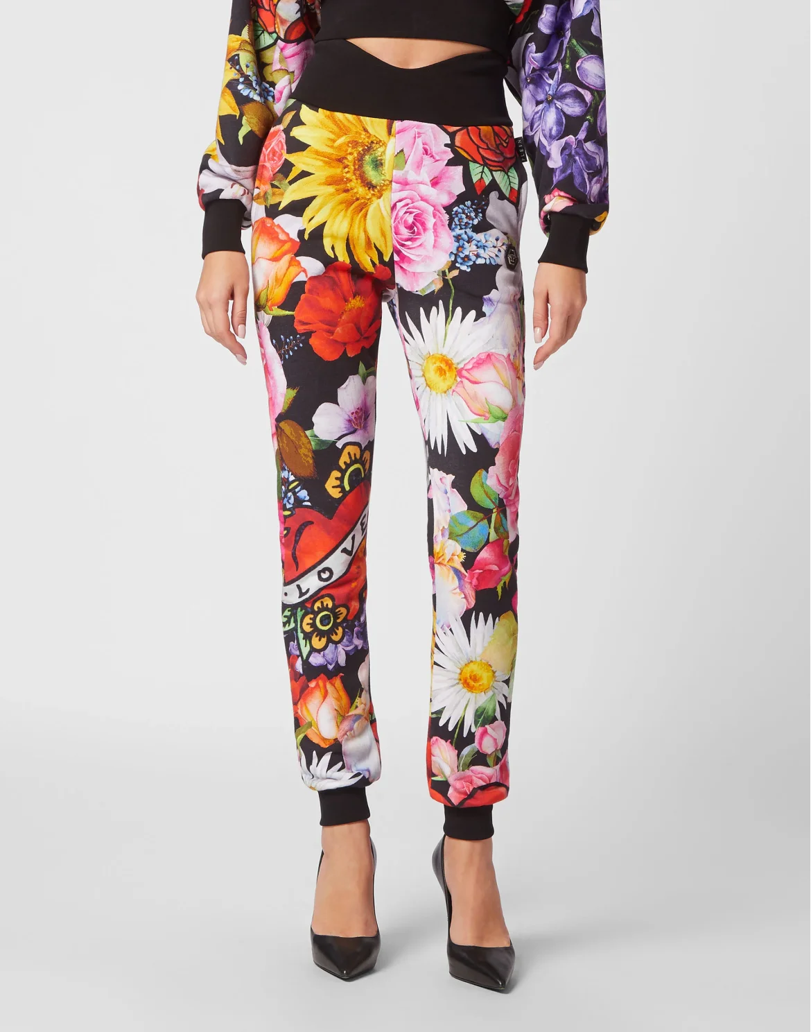 Jogging Trousers Love Flowers, цвет: Черный
