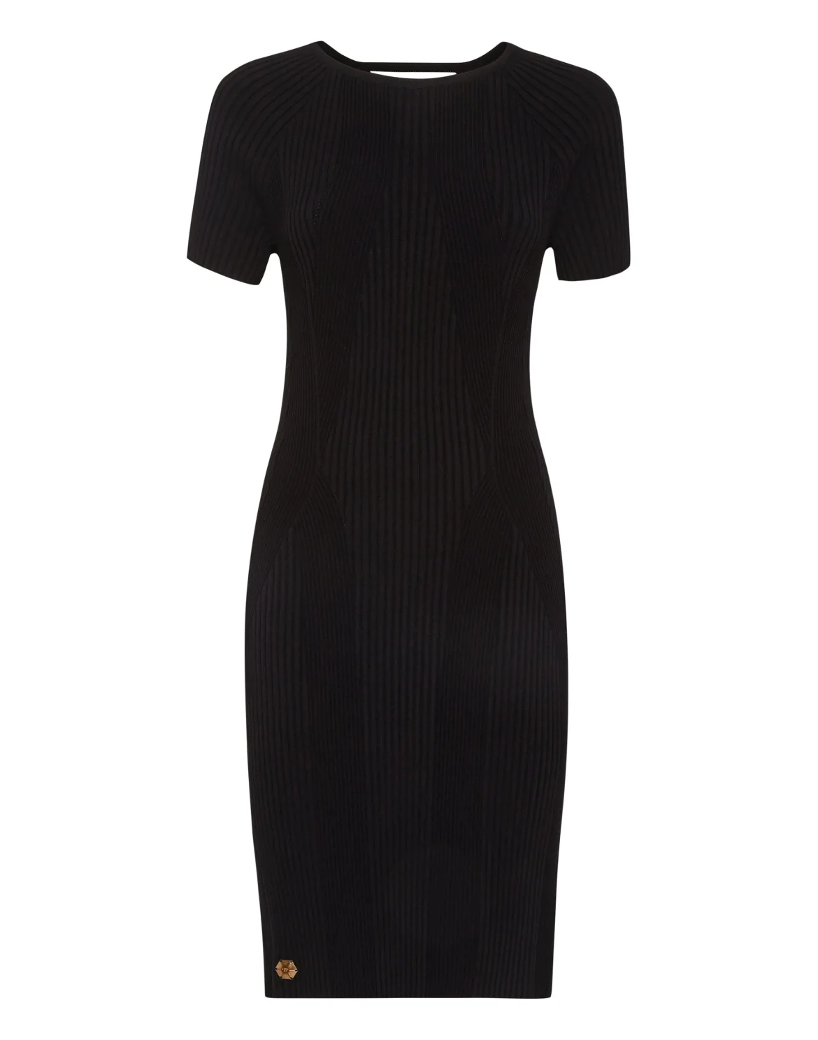 Viscose Knit Short Dress, цвет: Черный