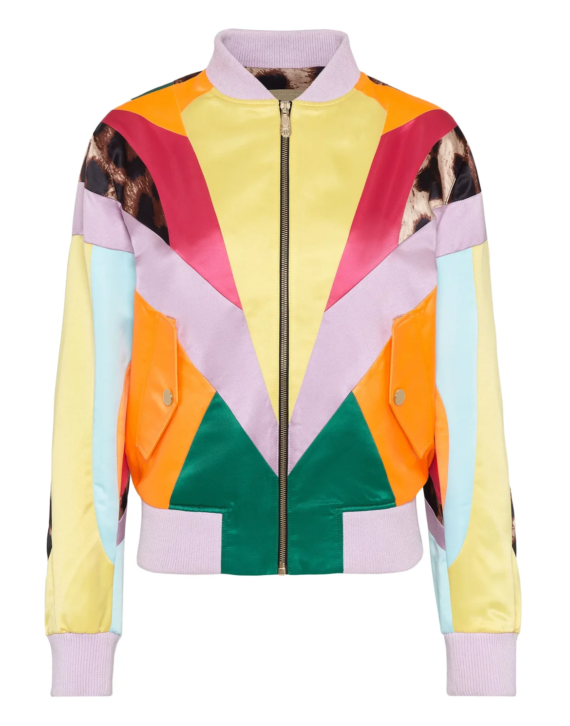 Satin Bomber Rainbow Patchwork, цвет: Мультиколор