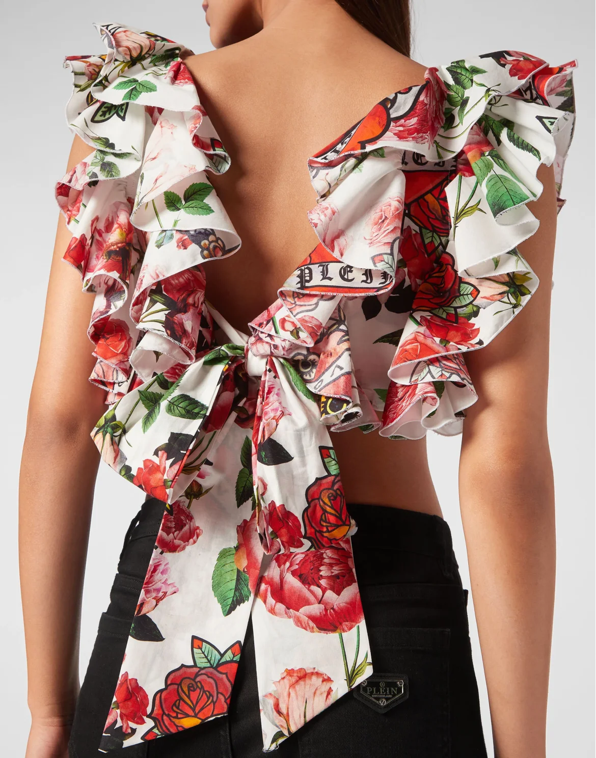 Volant Cropped Top Love, цвет: Белый