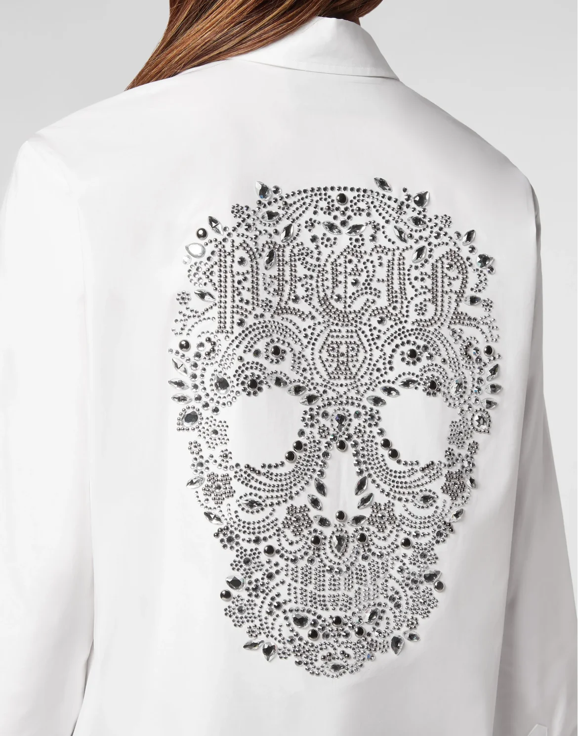 Popeline Shirt LS Crystal Skull, цвет: Белый