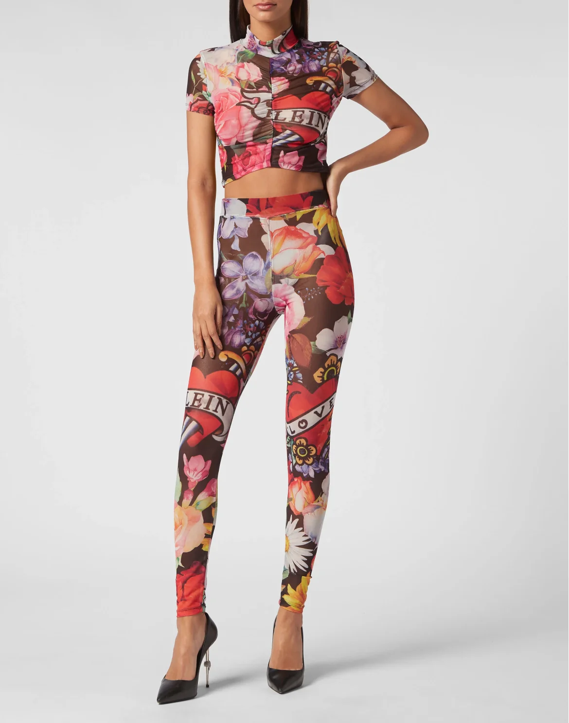 Leggings Love Flowers, цвет: Черный