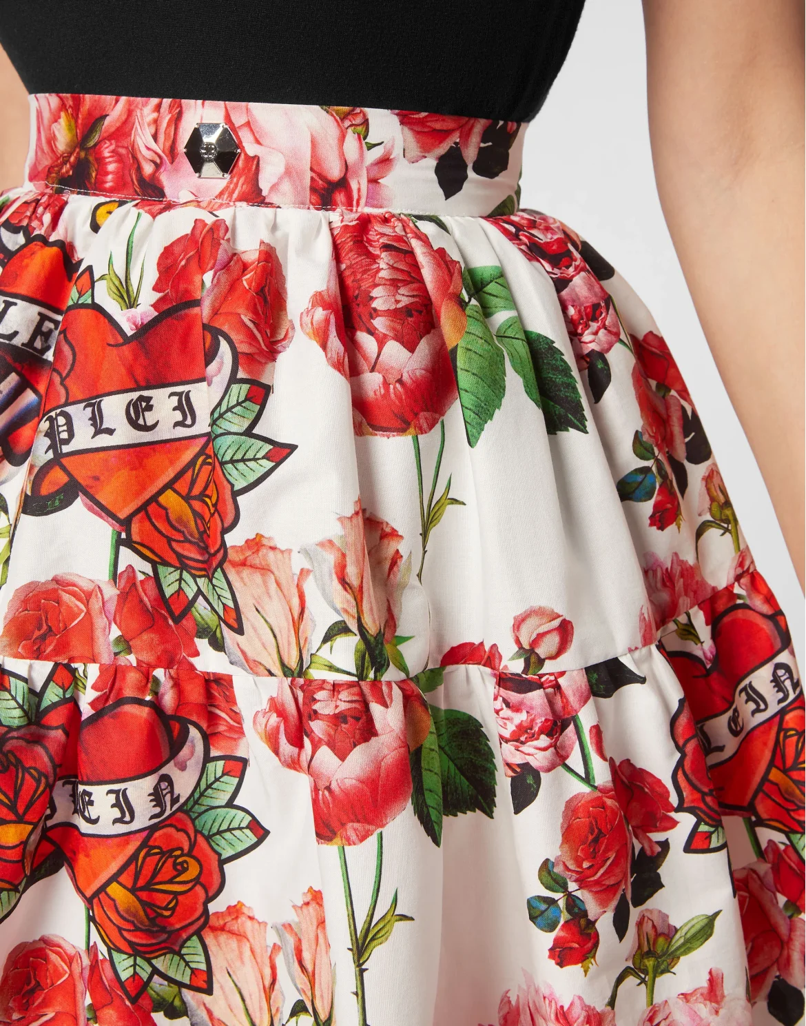 Popeline Mini Skirt Love, цвет: Белый