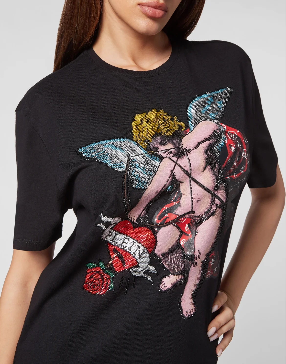 T-shirt Short Dress Love Angel, цвет: Черный
