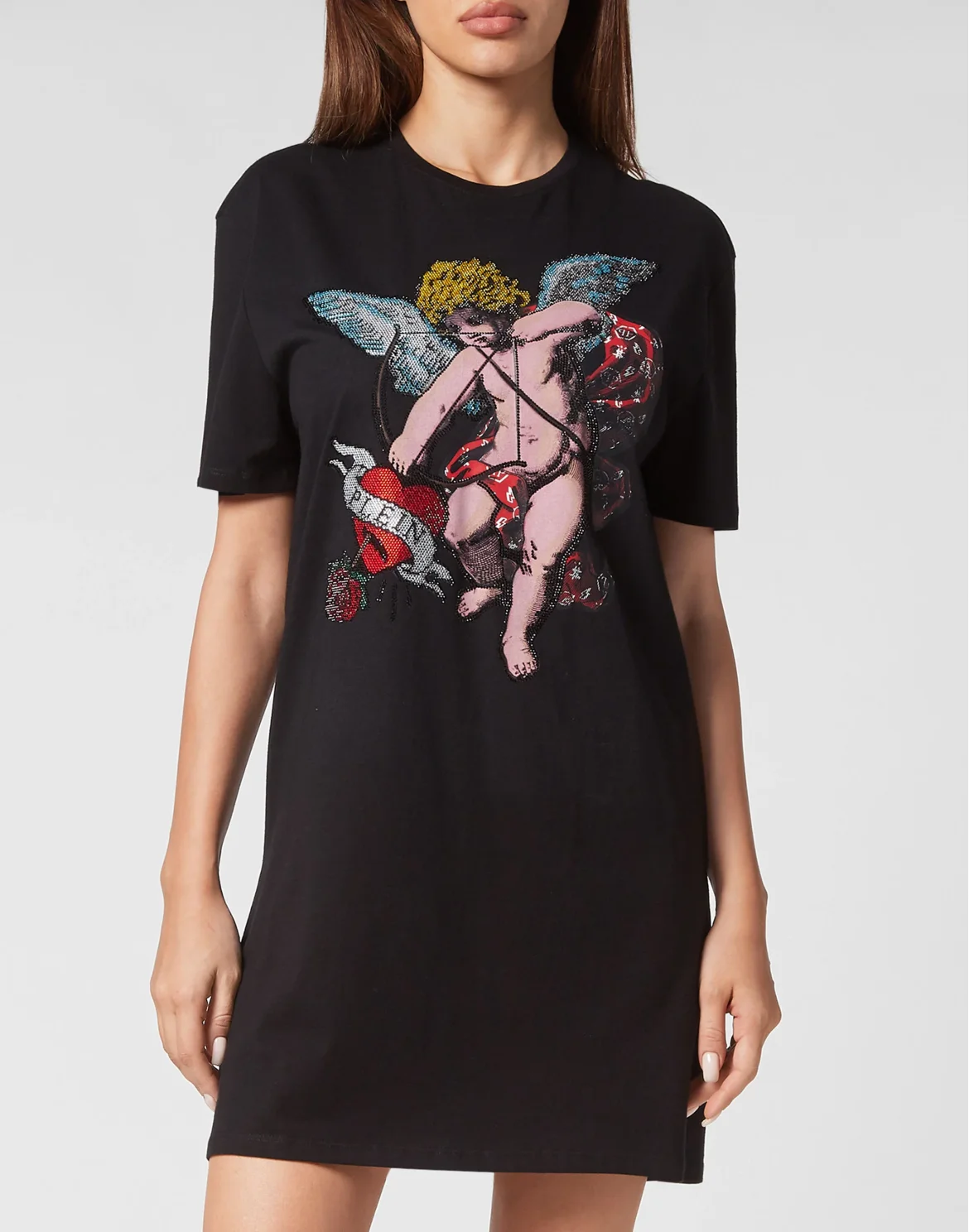 T-shirt Short Dress Love Angel, цвет: Черный