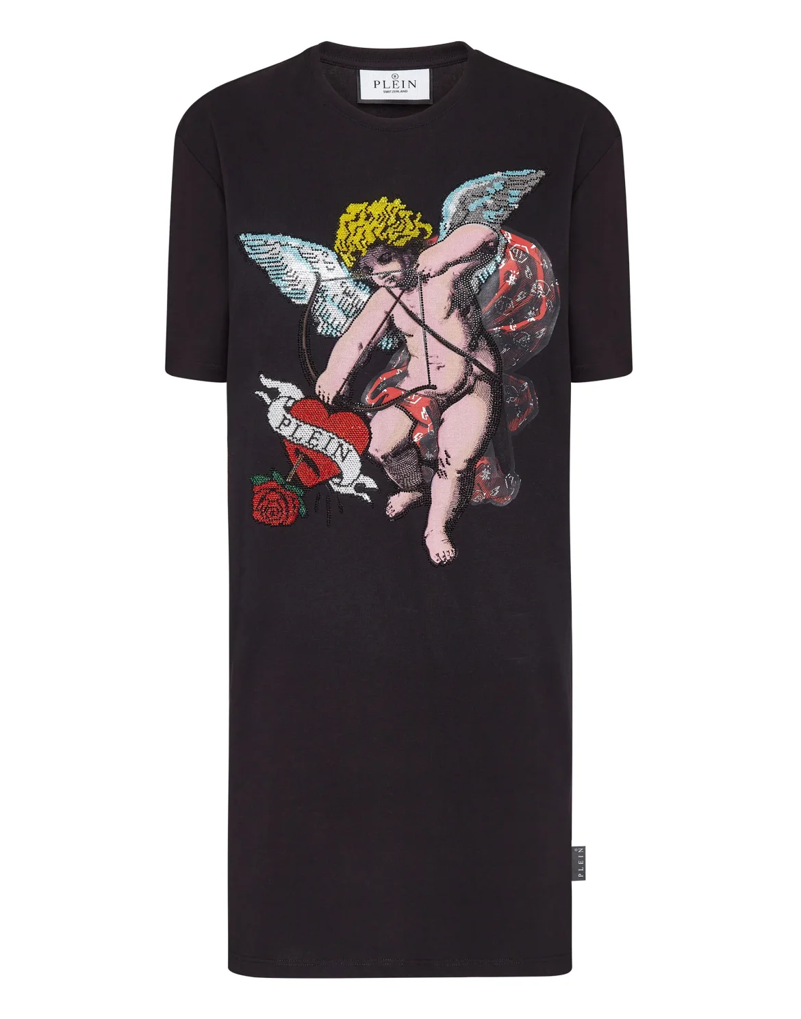 T-shirt Short Dress Love Angel, цвет: Черный